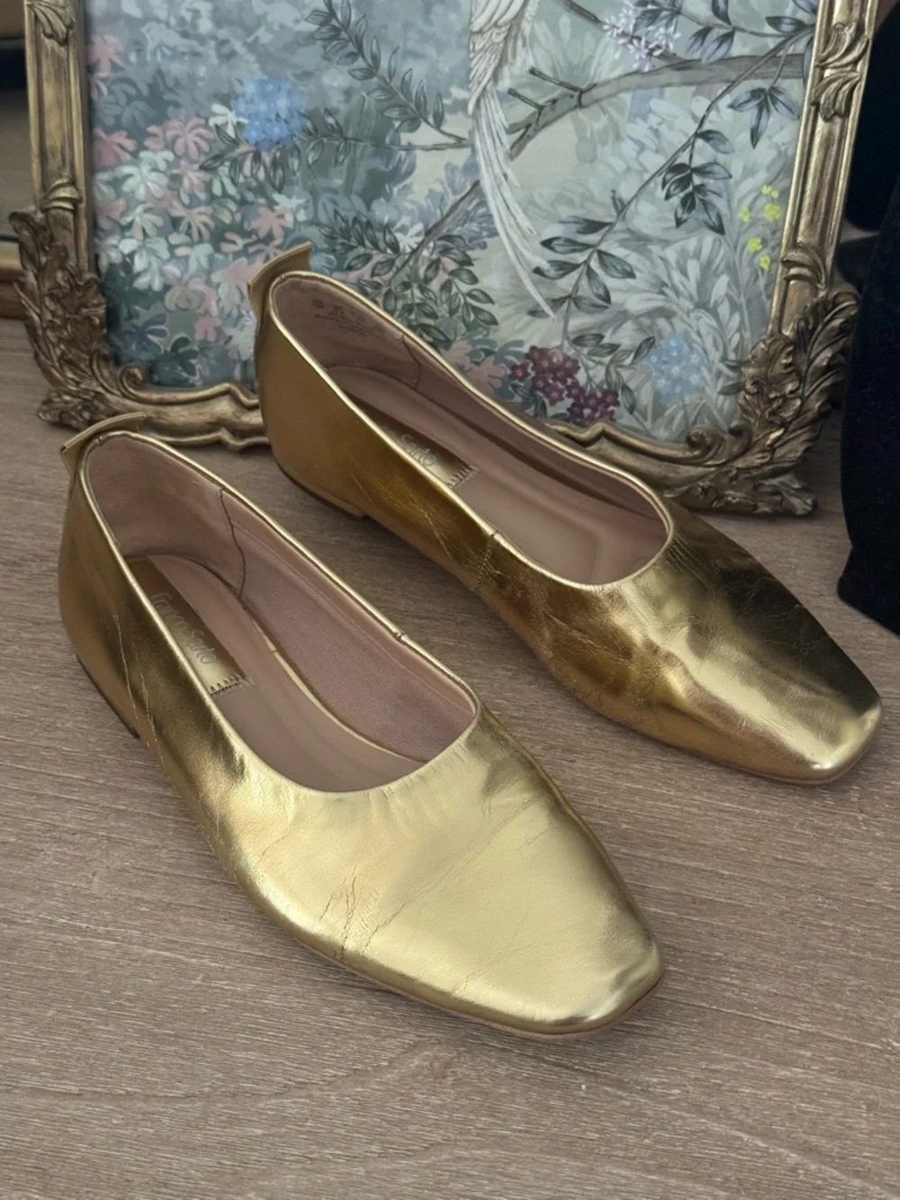 Franco Sarto women's Vana slip-on ballet flats in gold metallic | Size 7
